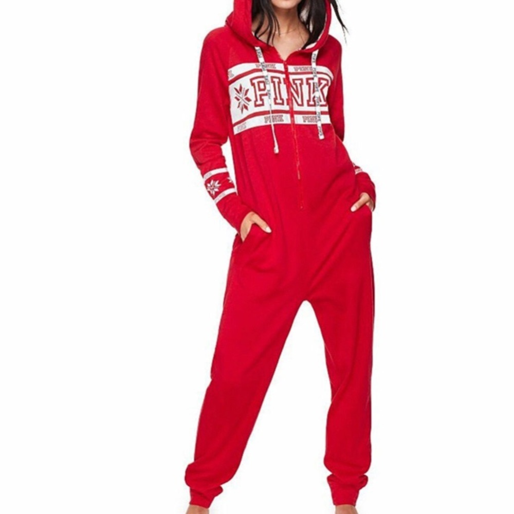PINK VS CHRISTMAS ONESIE (XS)